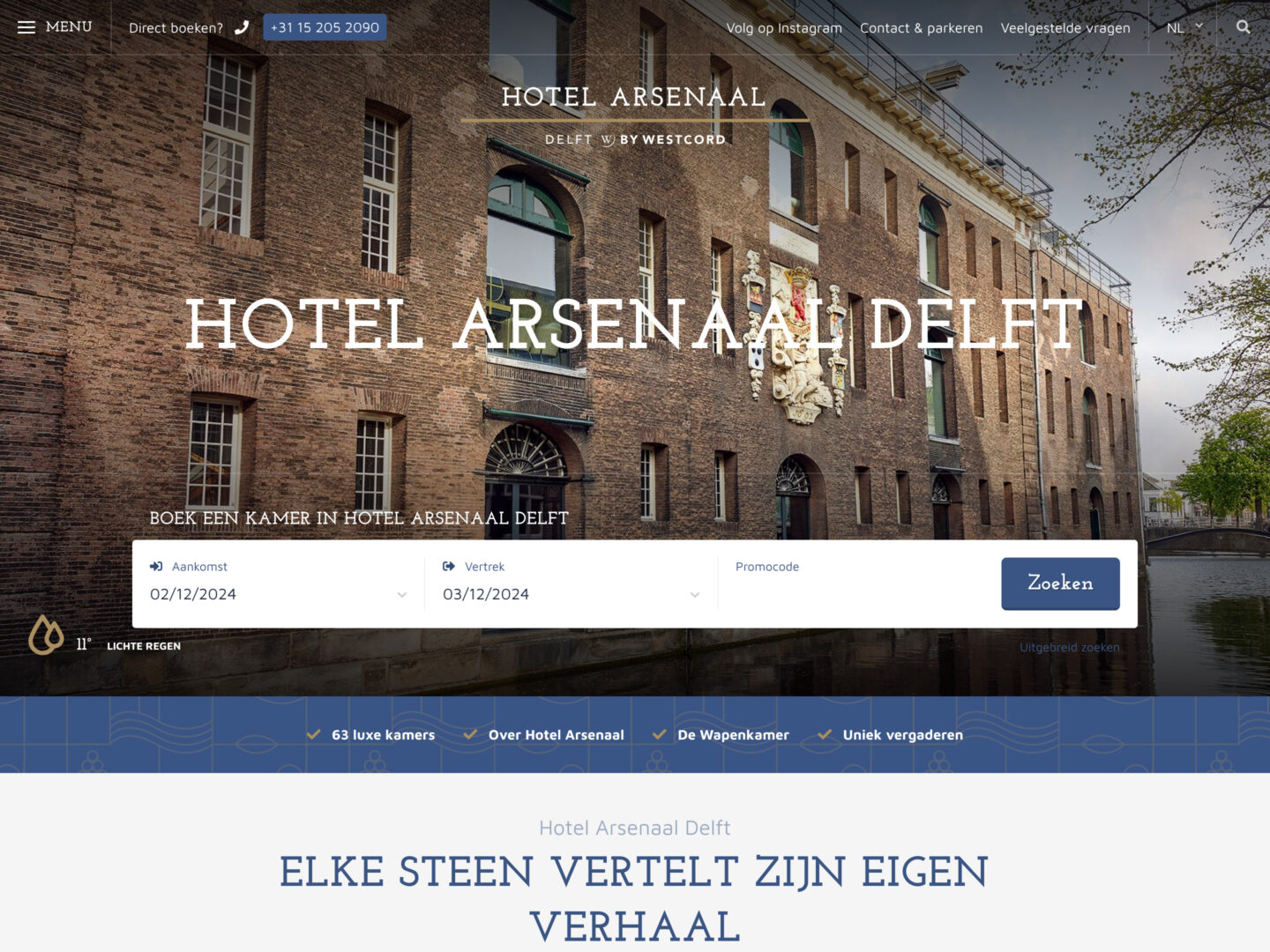 Hotel Arsenaal Delft &bull; DBK.nl - Masters in Online Business | Websites op maat